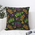 thumbnail image 4 of Yiaed Mardi Gras Surface Print Pillow Covers Super Soft Decorative Square Throw Pillow Covers Case Cushion Covers for Sofa Couch Bedroom Car Decor（No pillow core）-26"x26", 4 of 7