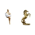 thumbnail image 1 of Figura de resina de chica estética, escultura de arte abstracto, estatua de personaje, artesanía hecha a mano, caballo de pie, decoración de mesa para, 1 of 8