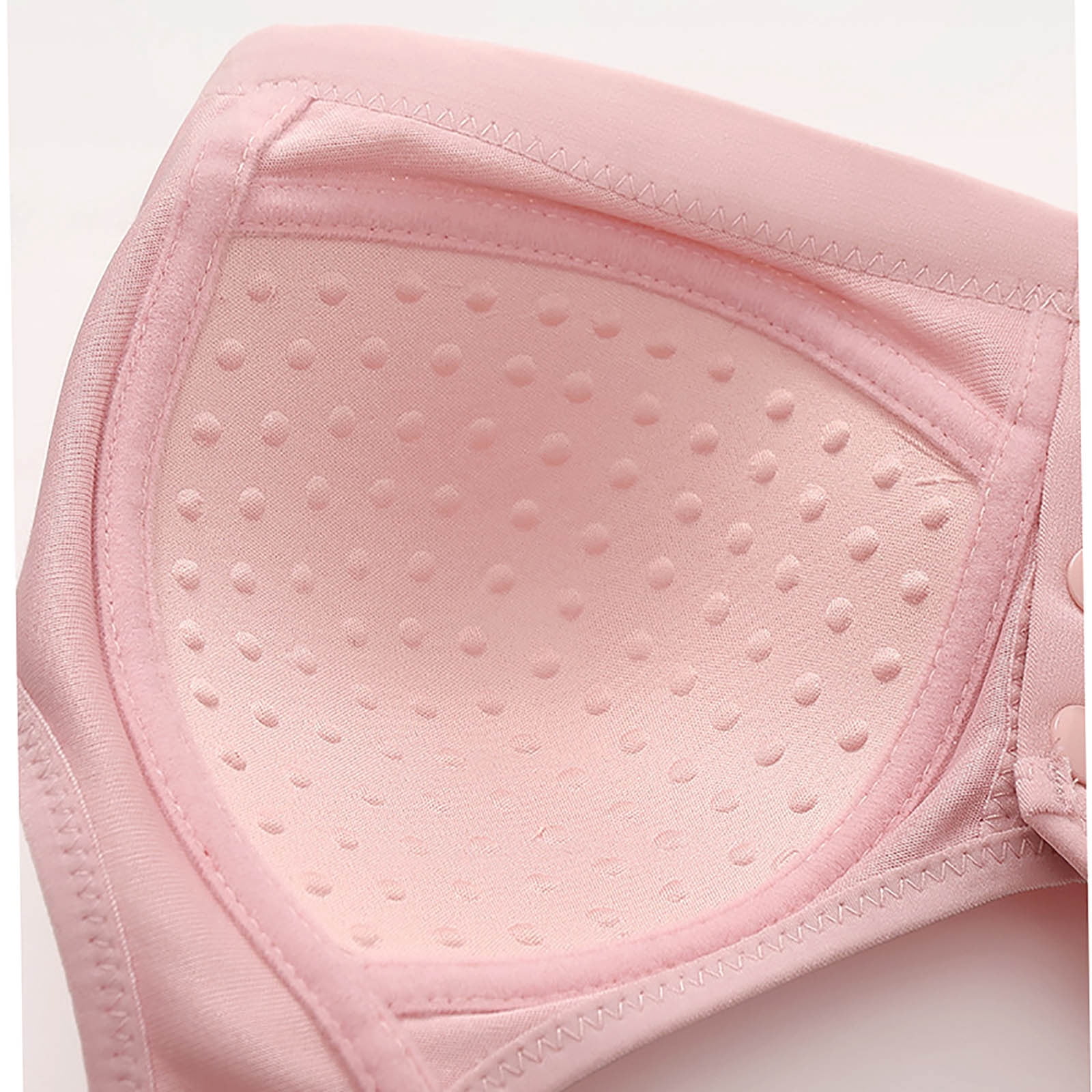 ATOYSOY 6 Pack Wireless Bras for Older Women Ladies Soft Breathable No Underwire Full Coverage Front Closure Senior Push Up Padded Bralettes for Lounging and Sleep (Pink,XXL)