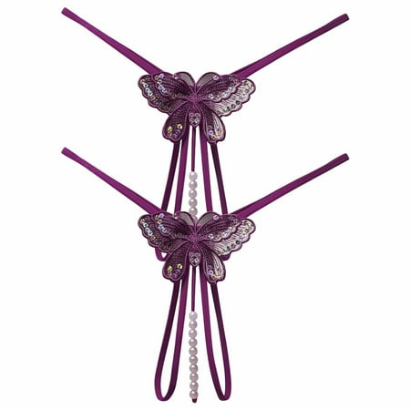 HYSYSB Crotchless Underwear for Women thongs for Women plus Size G String thong Panties for Women thong Briefs Thong Pants String Underwear Very Underwear micro Thongs for Women Purple One Size