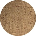 thumbnail image 1 of Ahgly Company Indoor Round Oriental Brown Industrial Area Rugs, 4' Round, 1 of 4