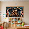 thumbnail image 3 of Decorative Design Happy 80th Birthday Celebration Banner for Senior Party Event Photography, 3 of 8