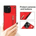 thumbnail image 5 of Dteck for iPhone 16 Case, Shockproof Magnetic Protective Zipper Pocket Purse Handbag Shoulder Strap Stylish Protective Cover, Red, 5 of 9