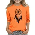 thumbnail image 2 of YUNAFFT T-shirts Décontractés Unisexes Imprimé Créatif de Festival Manches Trois-Quarts Col Rond Style Vacances Orange, 2 of 6