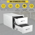 thumbnail image 6 of Outdoor Kitchen Drawer - Stainless Steel BBQ Access Drawers, Outdoor Kitchen Cabinets, for Outdoor Kitchen Island, Patio Grill Station, 2 Drawers, 14x23x15H inch, 6 of 7