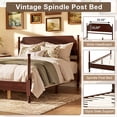 thumbnail image 4 of Queen Size Bed Frame with Headboard,Traditional Wood Spindle Post Bed,Vintage Platform Bed,Easy Assembly,Dark Walnut, 4 of 8