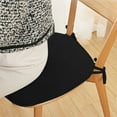 thumbnail image 5 of Thick Chair Cushions for Dining Chair, Corduroy High Density Foam Kitchen Chair Pads, U Shaped Indoor Seat Cushions with Ties & Non-Slip Backing, Washable Cover,17X16 in （Black）, 5 of 6