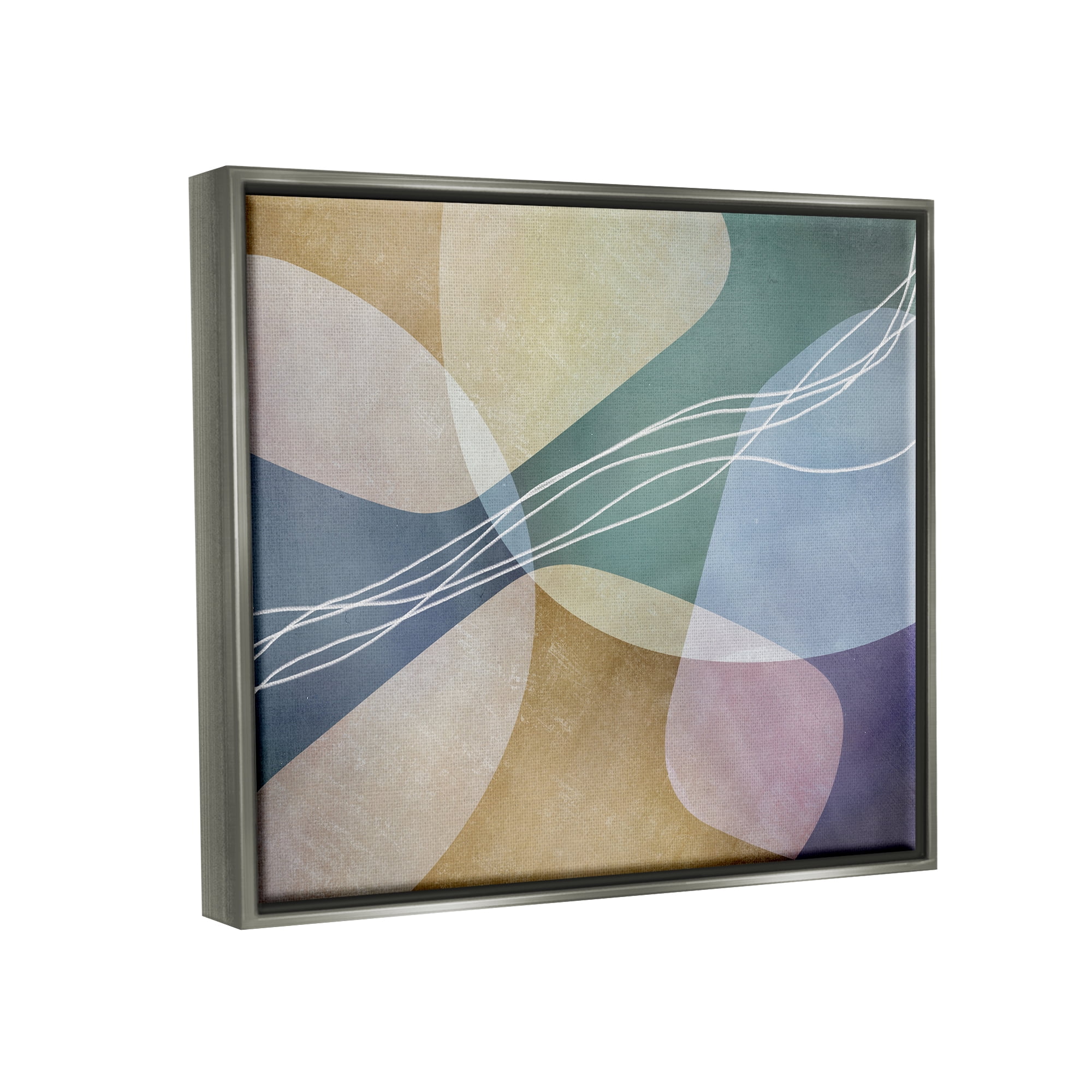 Stupell Industries Abstract Shapes & Lines Abstract Painting Gray Floater Framed Art Print Wall Art, 31 x 25