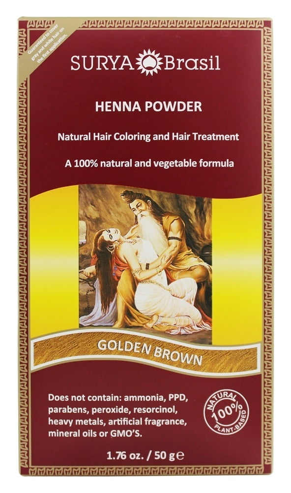 Surya Brasil Henna Powder Natural Hair Coloring Golden Brown 1.76