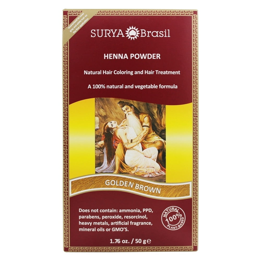 Surya Brasil Henna Powder Natural Hair Coloring Golden Brown 1.76 fl. oz.