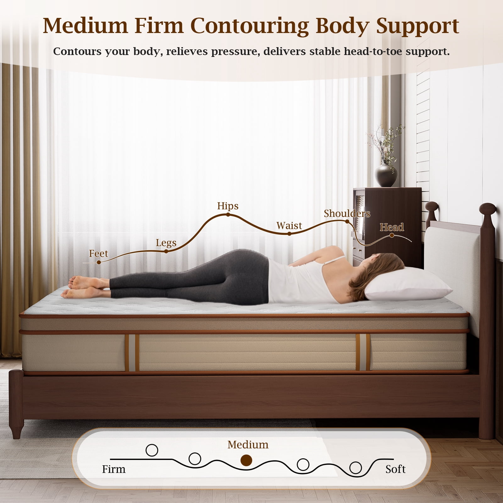 Garaneeds 12 inch Full size Mattress in a Box,Memory Foam Cradles your Sleep,Pocket Spring and CertiPUR-US, Pressure Relief & Motion Isolation