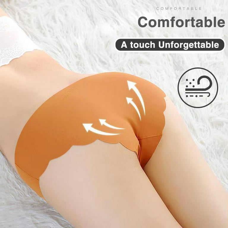 harmtty Ladies Underwear Breathable Wave Edge Comfortable Quick Dry Close  Fit Women Underwear for Daily Wear,Coffee