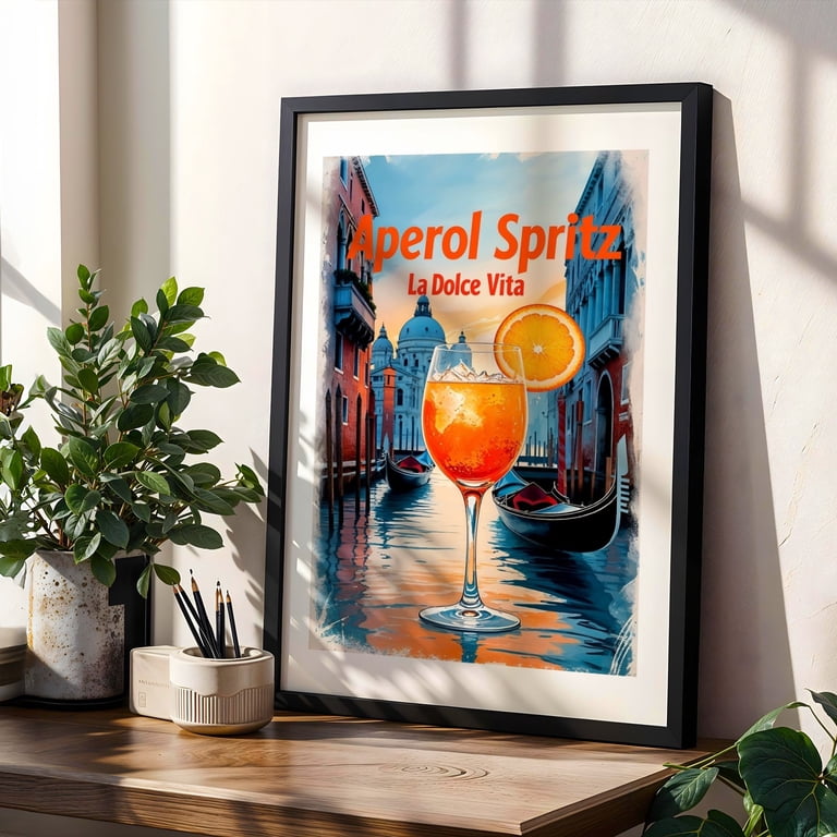 Retro Aperol Spritz Art: Timeless Italian Elegance - Veneto Italy