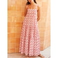 thumbnail image 3 of SUNSIOM Robe Longue d'Été pour Femmes Sans Manches Dos Ouvert Coupe Basse Fluide Rayée/imprimé Crevettes, 3 of 7