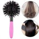thumbnail image 1 of 3D Bomb Curl Hair Brush, 360 Round Styling Hair Brush, Detangling Hairbrush Spherical Ball Brush, Round Hair Curling Curler and Wide Tooth Comb, 1 of 5