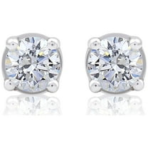 Brilliance Fine Jewelry 1/5 Carat T.W. Round Diamond Women's Sterling Silver Stud Earrings