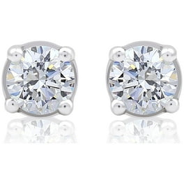 Arista 1/6 Carat White Diamond Sterling Silver Earrings with