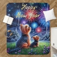 thumbnail image 4 of Happy New Year Yorkshire Terrier Family Cheer Winter Midnight Firework Cozy Sherpa Blanket Yorkie Dog Lover Gifts Warm Soft Throw Blanket - 02025, 4 of 5
