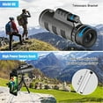 thumbnail image 4 of DEBGFS Télescope Monoculaire Portable Étanche 9500m 40X60 Extérieur Vision Jour Nuit Monoculaire Objectif Optique HD Double Mise au Point Zoom Optique Étanche pour Randonnée Camping Chasse Tourisme, 4 of 7