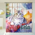 thumbnail image 3 of Watercolor Hello Winter American Shorthair Chill Christmas Welcome Shower Curtain Cat Lover Kitten Owner Gifts Waterproof Bathroom Bathtub Curtain - 00016, 3 of 5