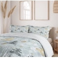 thumbnail image 6 of Ambesonne Nature Duvet Cover Set, Retro Soft Pine Tree, King, Blue Grey and Dark Mustard, 6 of 6