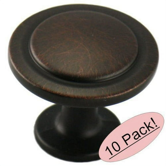 Cosmas 5560ORB Oil Rubbed Bronze Cabinet Hardware Round Knob - 1-1/4" Diameter, 10-Pack