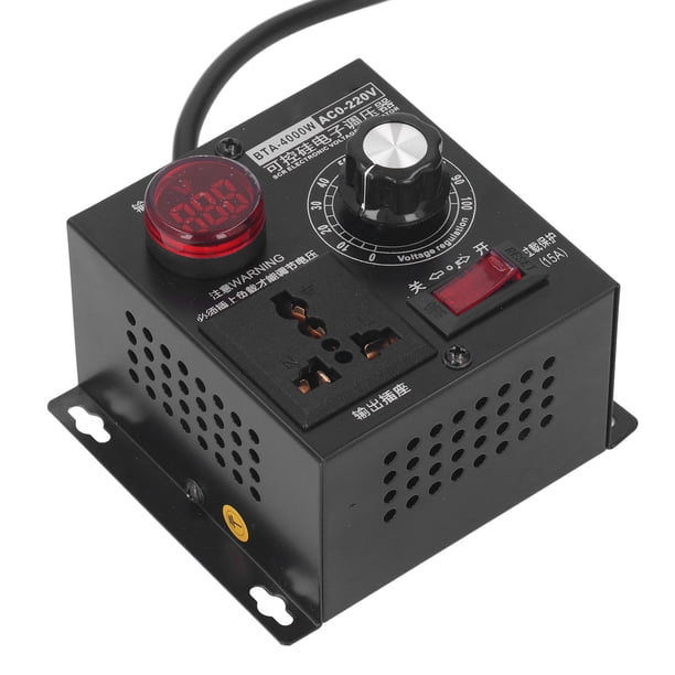 Interruptor De Control De Voltaje, Enchufe Multiusos SCR Regulador De Voltaje Indicador De Potencia 0-220 V Salida Ajustable Enchufe De La UE Para Máquina