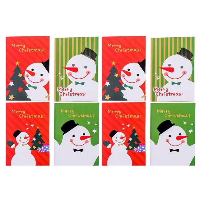 Shisuyan 48pcs Pocket Organizer Cartoon Notebook Christmas Themed Lovely Notebook for Children Christmas Snowman Design (Random Style)