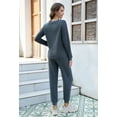 thumbnail image 2 of U2SKIIN Womens Pajama Set Long Sleeve with Jogger Pants Casual Loungewear Pjs for Women Sleepwear (Dark Grey Mel., S), 2 of 4