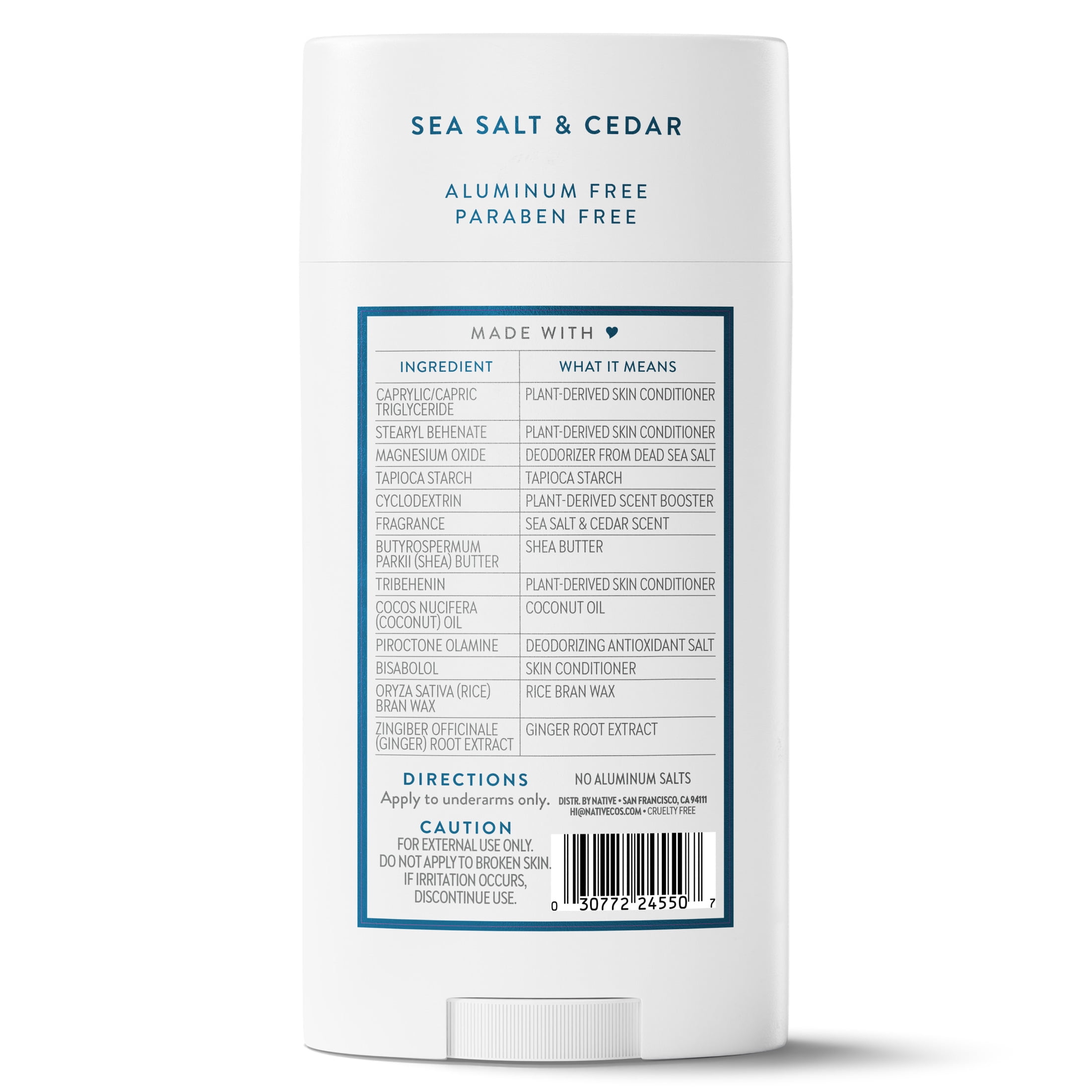 Native Deodorant For Men, Aluminum Free, 72 Hour Deodorant, Sea