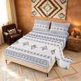 thumbnail image 2 of Manfei Southwestern Aztec Bed Sheets, Bohemian Blue Beige Fuul Size Sheets, Reversible 4pcs1 Flat Sheet + 1 Fitted Sheet + 2 Pillowcases, 2 of 6