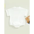 thumbnail image 4 of Arvbitana Infant Baby Girls Boys Mother's Day Romper Letter Print Snap Closure Short Sleeve Bodysuits Summer Newborn Jumpsuits Tops Festival Clothes 3-24M, 4 of 9