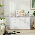 thumbnail image 5 of Wood Chest of Drawers,Double Dresser Storage Organizer with 6 Drawers for Bedroom Living Room,Solid Bottom, White, 5 of 8