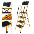 thumbnail image 3 of Ktaxon 4 Step Ladder, Portable Lightweight Step Stool, for Household, Office, Garage, Iron, 3 of 15