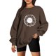 thumbnail image 1 of Gibobby Tops Mujeres Casual Suéter holgado de otoño e invierno para mujer, sin capucha con manga de hombro de Color sólido (Café, XL), 1 of 4