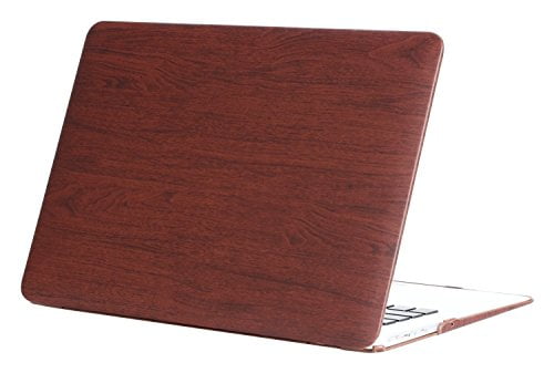PU Leather Wood Grain Hard Case Cover for Macbook Air 13 A1369 A1466
