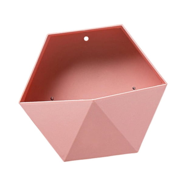 Naiovety Estante de pared Hexagonal estante geométrico estilo nórdico soporte de baño Simple libros juguetes organizador de exhibición Almacenamiento y organización del hogar Rosa