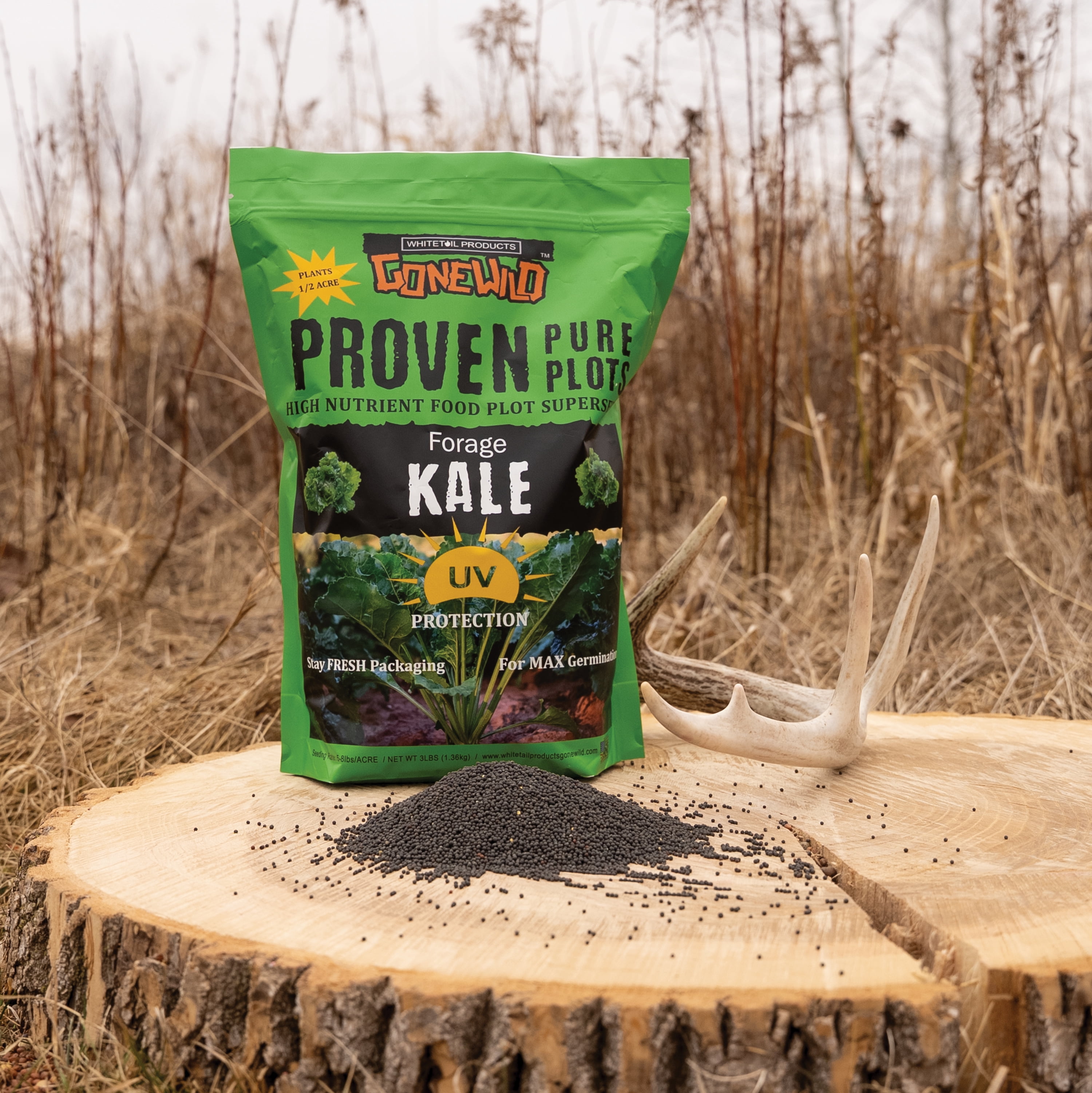 Whitetail Products Gone Wild, Forage Kale Food Plot Seeds, 3lb Bag, G1853