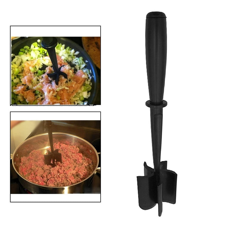 Outad Meat Chopper, Ground Beef Masher, Heat Resistant Meat Masher for Hamburger Meat, Nylon Hamburger Chopper Utensil, Meat Ground, Non Stick Mix
