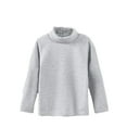 thumbnail image 1 of MIASHUI Hauts pour Enfants Col Roulé à Manches Longues T-Shirts Chauds Couleur Unie Chandail, Gris Pâle, 9-10 Ans, 1 of 5