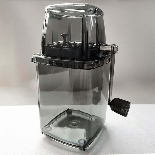 Trituradora de hielo giratoria manual Máquina de cócteles Máquina trituradora de hielo para batidos triturados en cubitos de hielo Molinillo de hielo cromado de 1,25 l Picadora de bebidas en
