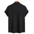 thumbnail image 4 of Sopiago Mens Short Sleeve Button Down Shirt Polo Shirts Summer Beach Vacation Shirt Black,M, 4 of 4