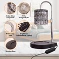 thumbnail image 4 of Fragrance Candle Warmer Lamp with 2 Bulbs Electric Candle Warmer with Timer & Dimmer for Home Decor Wax Melt for Small Large Size Jar Candles Retro Wooden Base, 4 of 13