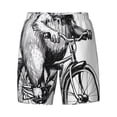 thumbnail image 4 of Lsque Mens Swim Trunks Capybara Riding Bicycle Pattern - Bathing Suit Compression Liner - Beach Swim Shorts Swimwear - (S-3XL) - Stretch Quick Dry -X-Large, 4 of 9