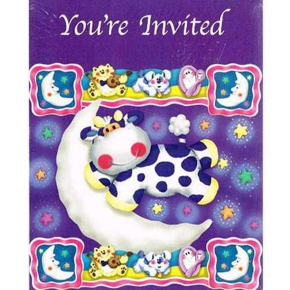 Baby Shower 'Moonlight Moonbright' Invitations w/ Envelopes (8ct)