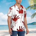 thumbnail image 5 of Daiia Bloody Hand 1 Hawaiian Shirt for Men Gentle Cotton Regular Short Sleeve Casual-Medium, 5 of 9