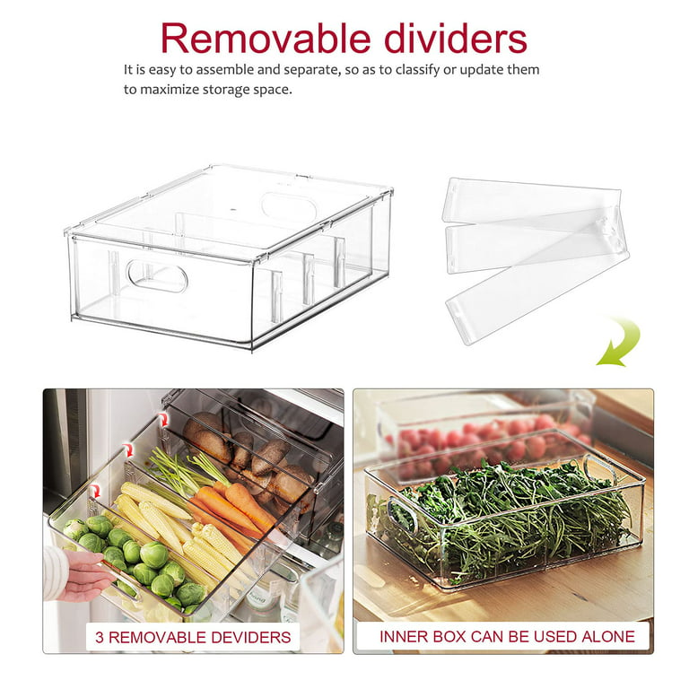 Wetproof Detachable Plastic Organizer Box With Drain Basket Fruit Fresh  Kitchen