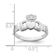 thumbnail image 2 of Solid 14k White Gold Irish Claddagh Celtic Ring Band Size 6.5, 2 of 3