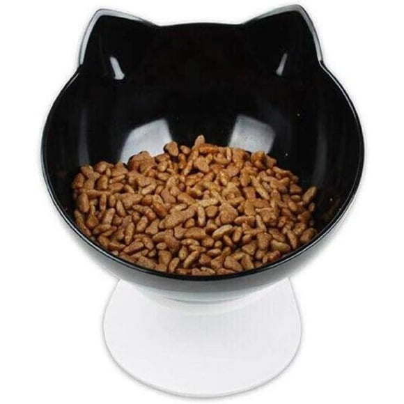 Pet Comfort Companion, Raised Posture Cat Food Bowl with 15 Degree Tilted Design, Anti Vomiting Support for Easy Digestion, Stable Non-Slip Stand for Arthritic Pets (Single Bowl)
