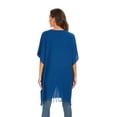 thumbnail image 6 of Beautybatik Teal blue Women Solid Tunic Blouse Kaftan V neck Loose Top Plus Size 4X, 6 of 6